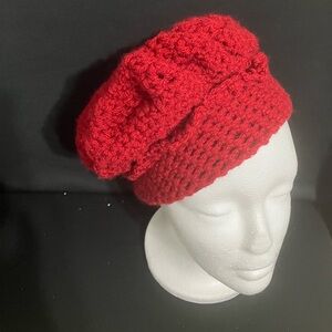 Chic Burgundy Red Puffy Crochet Women's Hat / Beanie - style it your way